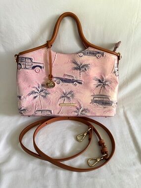 Brahmin Pink Small Elaine Copa Cabana Leather Satchel